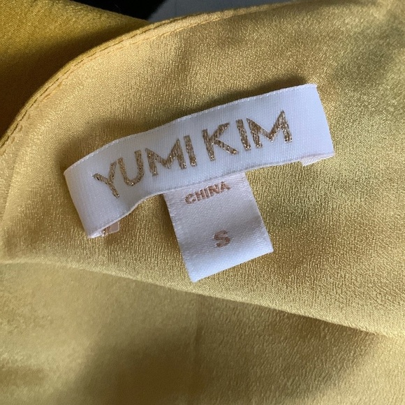 Yumi Kim Yellow Floral Long Sleeve honey rose queen bee top Size S wrap - Picture 2 of 8